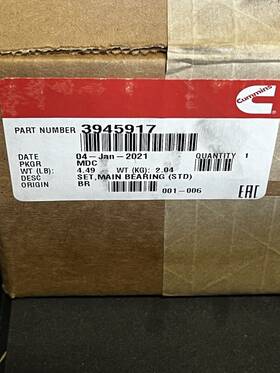 3800270 Blk Pro 3945917 Genuine Cummins Crankshaft Main Bearing Set Std For 8.3c Isc Qsc
