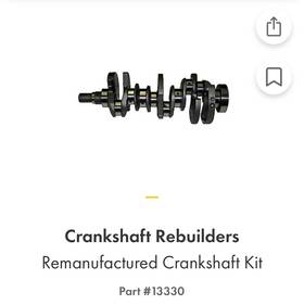13330 Crankshaft Builders Kit By Ebuilders Part Number Rebuilt Brand New
