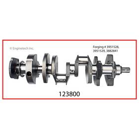 123800 Enginetech Reman Crankshaft Kit For 1970-1980 Gm Chevrolet Sbc 6.6l 400