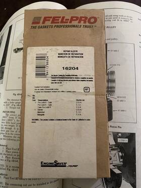 16204 Fel-pro 16206 Oldsmobile V8 Harmonic Balancer Repair Sleeve