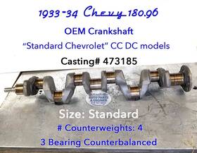 364867 Gm 473185 1933-34 Chevy 180.96 Oem Crankshaft Casting# Pt# 364867- Standard Sz