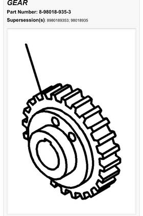 8980189353 Isuzu Genuine - Gear Crankshaft For Nqr Npr Npr-hd Nrr 4hk1 Gas 5.2l 6.0l 07-25