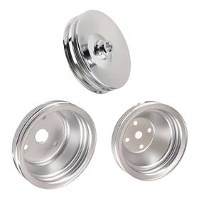 6nhr1m Maxpeedingrods Water Pump Pulley Fit For Sbc Small Block Chevy 2 Groove Chrome Steel 350