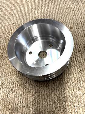8858-rpc Racing Power Company Billet Aluminum Sbc Short Pump Three Groove Crankshaft Pulley