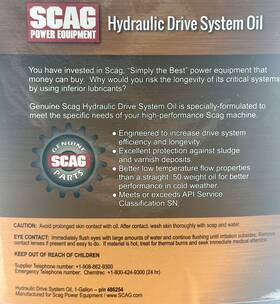 486254 Scag Oem 20w50 Hydraulic Oil - 1 Gallon