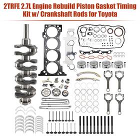 1320179535 Topteng 2trfe 2.7l Engine Rebuild Piston Gasket Timing Kit And Crankshaft Rods For Toyota