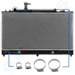 For 2003-2008 Mazda Aluminum Radiator W/ 4 Pcs Oil Hose Clamps CU2673. Fixed Price $68.34.