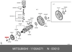 Genuine Oe Center Bolt Crankshaft Pul 1100A071 For Mitsubishi 1100-A071. Fixed Price $8.11.