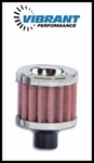 Vibrant 2167 Crankcase Breather Filter W/ Chrome Cap - 1/2" (12MM) Inlet I.d.. Fixed Price $11.50.