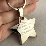 Person Can Make Difference Silver Tone Star Keychain Ring #61979. Fixed Price $14.40.
