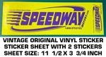 Speedway Motors Shop - Vintage Original Vinyl Decal Sticker Sheet Racing. Fixed Price $8.70.