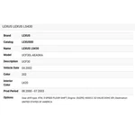2002 Lexus LS430 Crankshaft Timing Pulley 1352150022. Fixed Price $99.99.