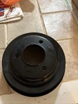 Speedway Motors Triple Groove Crank Pulley For Big Block Chevy Engines, Black. Fixed Price $30.00.