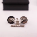 Wwii Collar Eagle Rank Pin Sterling Silver W/ Clutches Single Piece. Fixed Price $35.96.