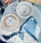 1969-73 350 Camaro Alternator Brackets, Crank ,water Pump Pulley Gm Original. Fixed Price $85.00.
