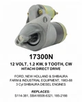 Starter Fits Ford 1510 Diesel 1983 1986 S114-381, S114-381N SBA18508-6321. Fixed Price $92.85.