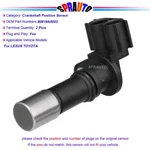 Crankshaft Position Sensor For Toyota Highlander Sienna Avalon 9091905057. Fixed Price $15.90.