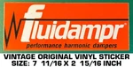 Fluidampr Performance Harmonic Dampers - Vintage Original Vinyl Decal Sticker. Fixed Price $7.97.