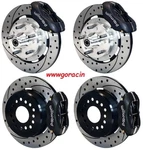 Wilwood Disc Brake KIT,65-68 IMPALA,12" Drilled ROTORS,4 Piston Blk Calipers RJ6. Fixed Price $2845.00.