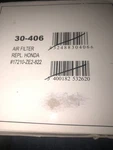 Oregon 30-406, 17210-ZE2-822 Air Filter Nos. Fixed Price $10.95.